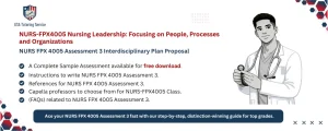 NURS FPX 4005 Assessment 3 Interdisciplinary Plan Proposal