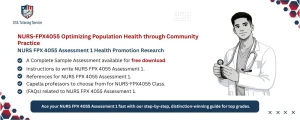 NURS FPX 4055 Assessment 1 Health Promotion Research