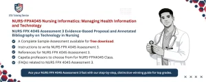 NURS FPX 4045 Assessment 3 Evidence-Based Proposal and Annotated Bibliography on Technology in Nursing